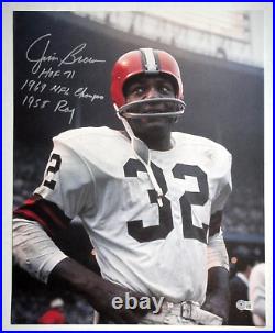 Jim Brown Signed & Triple Inscribed Beckett Certified Signed 16x20 Autograph Hof