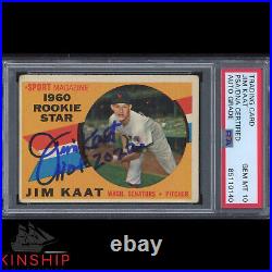 Jim Kaat signed 1960 Topps Rookie Card PSA DNA Slab Inscribed HOF Auto 10 C2306