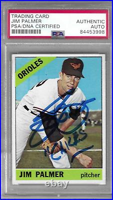 Jim Palmer Signed 1966 Topps #126 Rookie RC PSA/DNA Autographed Inscribed Cakes