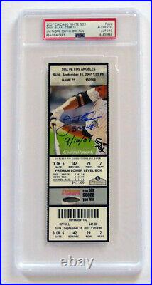 Jim Thome Signed & Inscribed 500 Career Home Run Ticket Autograph Graded 10 Psa