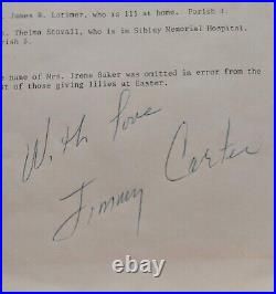 Jimmy Carter Signed Notes Inscribed With Love Early Rare Signature