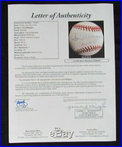 Joe DiMaggio Signed/Autographed Yankees HOF Inscribed OAL Baseball JSA 144700