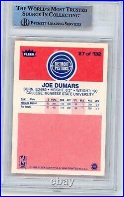 Joe Dumars signed and inscribed 1986 Fleer HOF Detroit Pistons