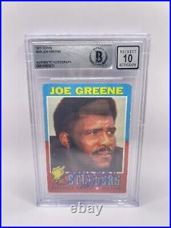 Joe Greene Signed Inscribed 1971 Topps #245 Rookie Card Beckett Grade 10 Auto 1
