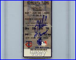Joe Mauer Signed Autograph 1st Career HR Ticket Stub 6/6/04 PSA DNA INSCRIBED