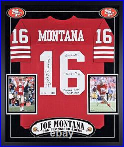 Joe Montana Autograph Inscribed San Francisco 49ers Jersey Framed LE 5/5