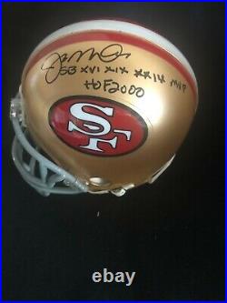 Joe Montana Autographed Mini Helmet Inscribed Super Bowl MVP