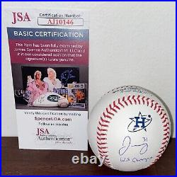 Joe Perez Inscribed Signed Autographed Houston Astros Logo Connect Baseball JSA