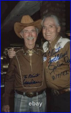 John Agar Autographed Inscribed Photograph 08/07/1992 Co-signed By Eddie Dean