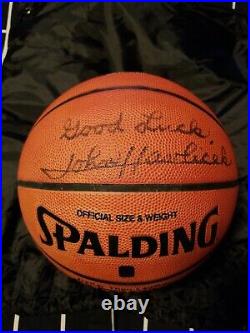 John Havlicek NBA Boston Celtics Autographed Basketball Inscribed Good Luck