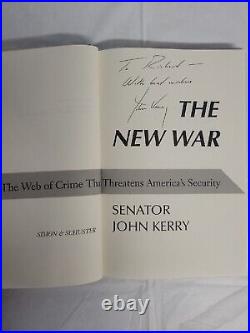 John Kerry Secretary State Senator Signed Autograph The New War Book inscribed