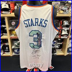 John Starks Signed New York Knicks The Dunk Inscribed Jersey AUTO Steiner CX COA