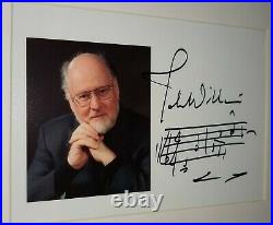 John Williams Signed Autograph 5x7 with inscribed STAR WARS intro score