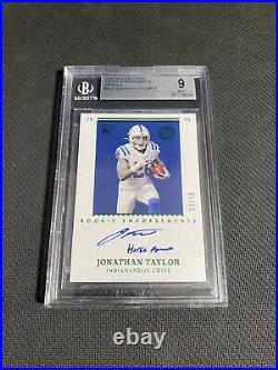 Jonathan Taylor Rookie Endorsements Encased BGS 9 10 Auto Inscribed Horse Power