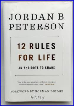 Jordan Peterson SIGNED INSCRIBED 12 Rules for Life Autographed HCDJ 1st Ed
