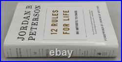 Jordan Peterson SIGNED INSCRIBED 12 Rules for Life Autographed HCDJ 1st Ed