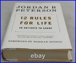Jordan Peterson SIGNED INSCRIBED 12 Rules for Life Autographed HCDJ 1st Ed