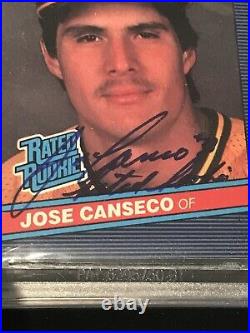 Jose Canseco Signed 1986 Donruss #39 Autograph JSA/Beckett Authentic Inscribed