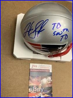 Josh Gordon Autographed Signed Mini New England Patriots Helmet JSA Inscribed