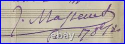 Jules Massenet Inscribed Autograph Musical Quotation Signed 08/17/1880