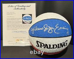 Julius Dr. J Erving Inscribed Signed Autographed ABA Basketball PSA LOA Rare