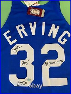 Julius Erving Nets Signed 1973-74 ABA Autographed Jersey Inscribed Fanatics COA