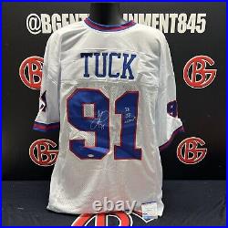 Justin Tuck Signed Jersey Giants Inscribed 2X SB Champs Autographed PSA