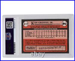 Ken Griffey Jr. Signed 1989 Topps Traded #41T RC Inscribed HOF 16 (PSA) GEM MT