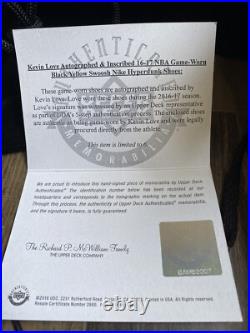 Kevin Love UDA Upper Deck Signed Autograph Inscribed Game Worn Nike Shoes /6 BOX