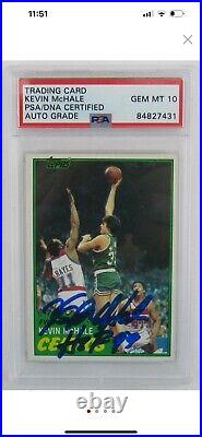 Kevin McHale Signed 1981 Topps Card #75 Inscribed HOF 99 PSA 10 Auto