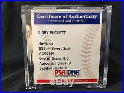 Kirby Puckett HOF 2001 Inscribed Autographed Baseball PSA/DNA Graded 8.5 Signed
