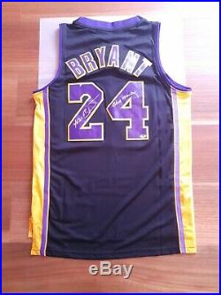Kobe Bryant Autographed & Inscribed Black Adidas Jersey with COA