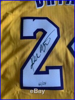 Kobe Bryant Autographed & Inscribed Black Mamba Lakers Gold Jersey Panini COA