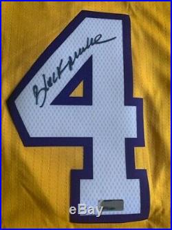 Kobe Bryant Autographed & Inscribed Black Mamba Lakers Gold Jersey Panini COA