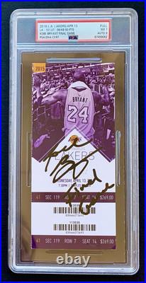 Kobe Bryant Final Game Autographed Signed Inscribed Ticket 4/13/16 Panini PSA