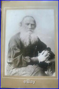LEO TOLSTOY Very Rare Signed & inscribed large photo Russian Author AUTHENTIC