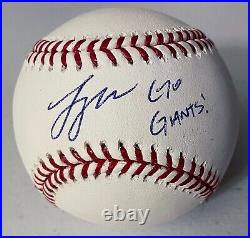 LOGAN WEBB signed auto autographed Baseball Inscribed Go Giants! JSA