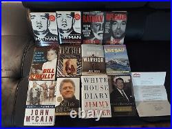 LOT OF 12 AUTOGRAPHED BOOKS Bill Clinton, McCann, Carter, Carr, Nugent, OReilly