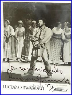 LUCIANO PAVAROTTI INSCRIBED AUTOGRAPHED SIGNED 8x10 B&W PHOTOGRAPH JSA