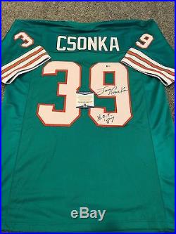 Larry Csonka Autographed Signed Inscribed Miami Dolphins Jersey Beckett Coa