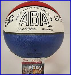 Larry Miller Autographed Signed Inscribed Full Size Aba Basketball Jsa Coa