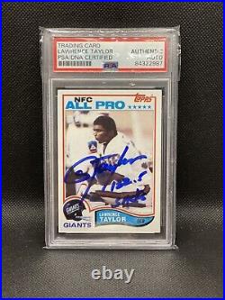 Lawrence Taylor Autograph 1982 Topps Rc #434 Psa/dna Certified. Inscribed. Hof