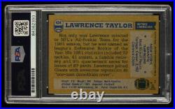 Lawrence Taylor Signed 1982 Topps #434 ROOKIE CARD Inscribed 86 MVP PSA Encapsul