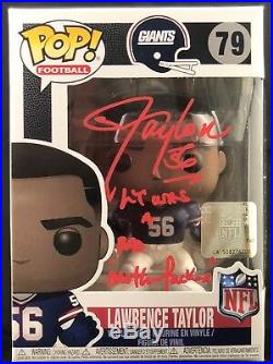 Lawrence Taylor autographed signed inscribed funko pop New York Giants PSA COA