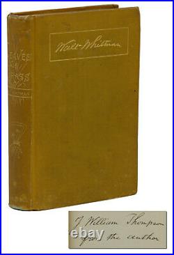 Leaves of Grass SIGNED by WALT WHITMAN 1882 Autographed Hardcover