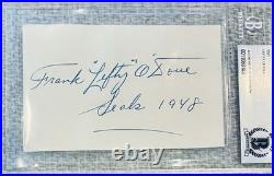 Lefty O'Doul Yankees HOF Signed & Inscribed 1948 Autograph Beckett Died 1969