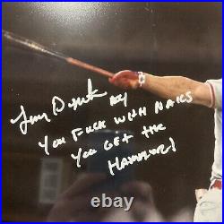 Lenny Dykstra autograph signed Phillies inscribed 16x20 Photo Framed PSA
