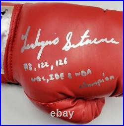 Leo Santa Cruz & Abner Mares signed inscribed Boxing Glove autograph Beckett BAS