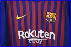 Lionel Messi Signed Nike FC Barcelona Jersey Inscribed Leo Autograph Beckett