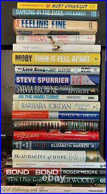 Lot Of 20 Autographed Books Barack Obama Kurt Vonnegut Tiger Woods Roger Moore++
